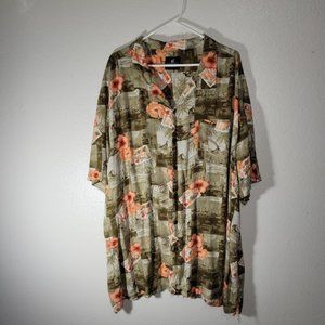 Caribbean Joe Hawaiian print Short  Sleeve  Shirt 4XL